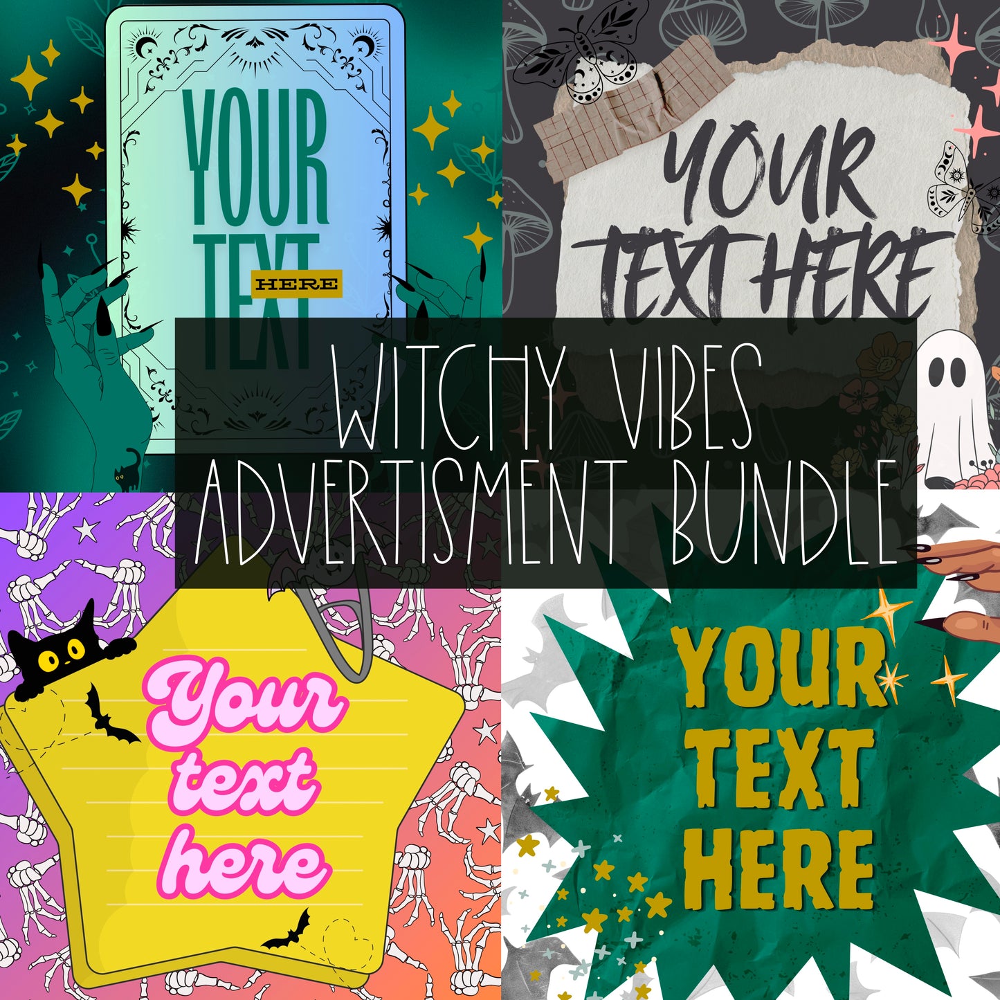 Witchy Vibes Blank Advertisment Graphics ( You add your own words!)
