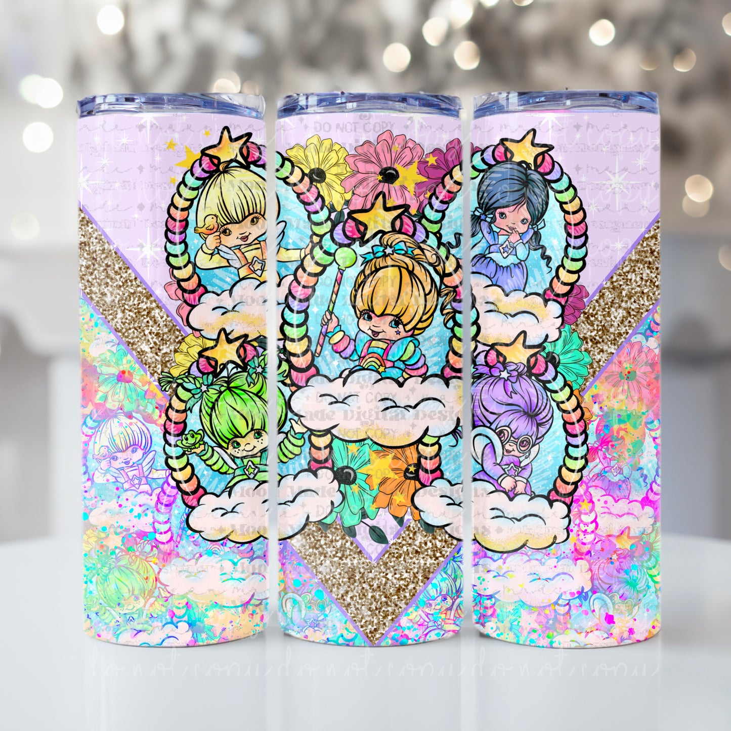 Rainbow kid floral tumbler