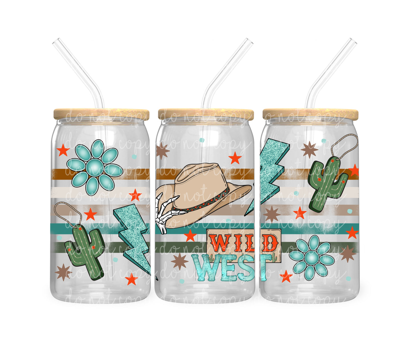 Wild West 16 oz Glass Wrap