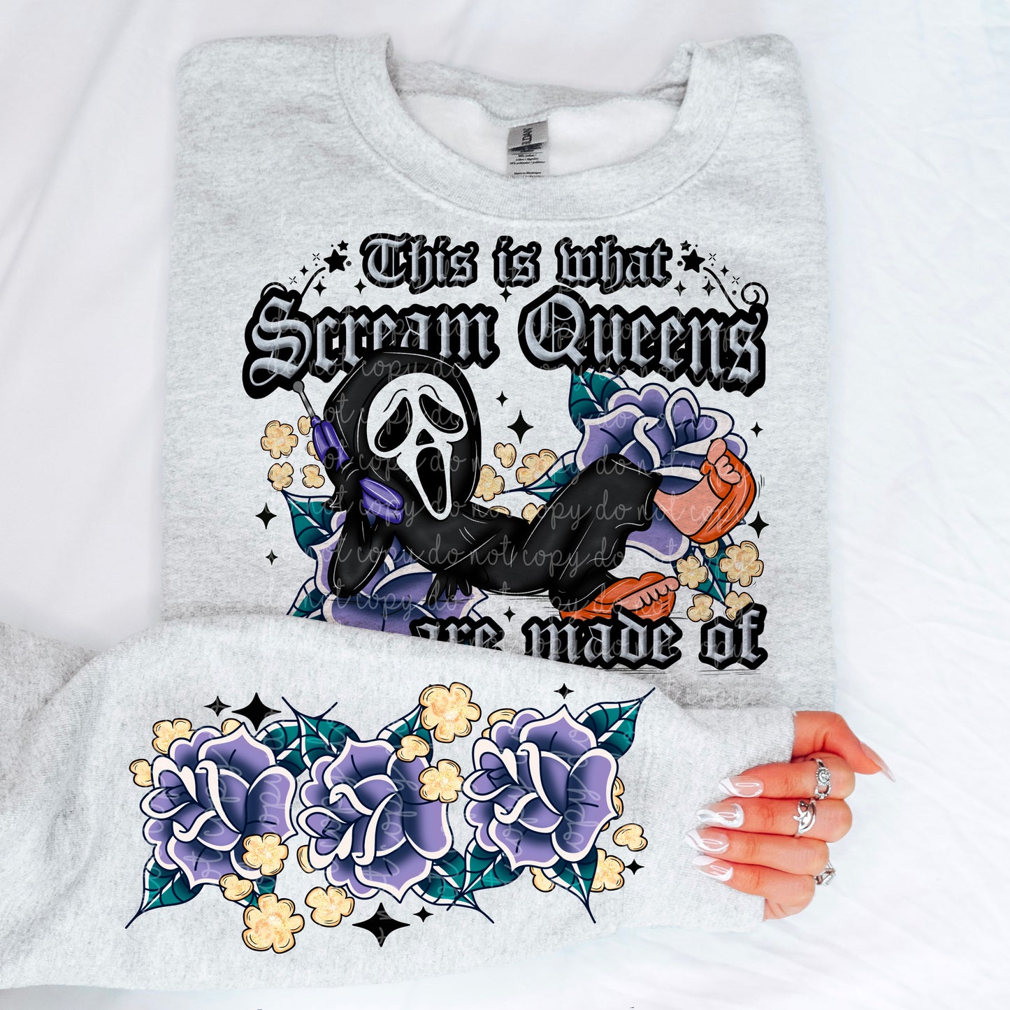 Scream queens are made of w/Sleeve Design PNG