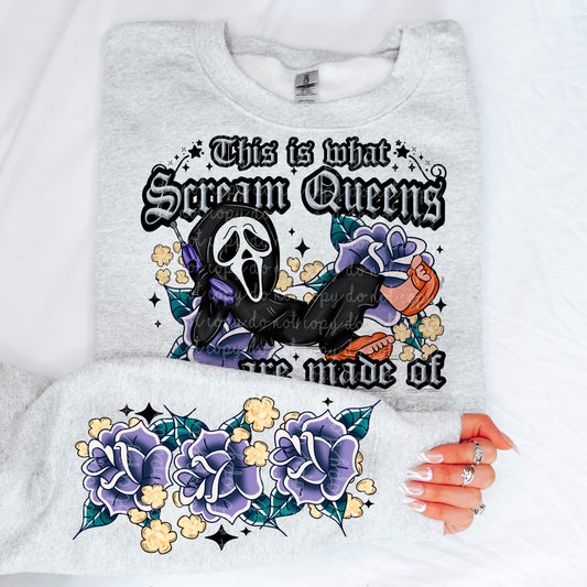 Scream queens are made of w/Sleeve Design PNG