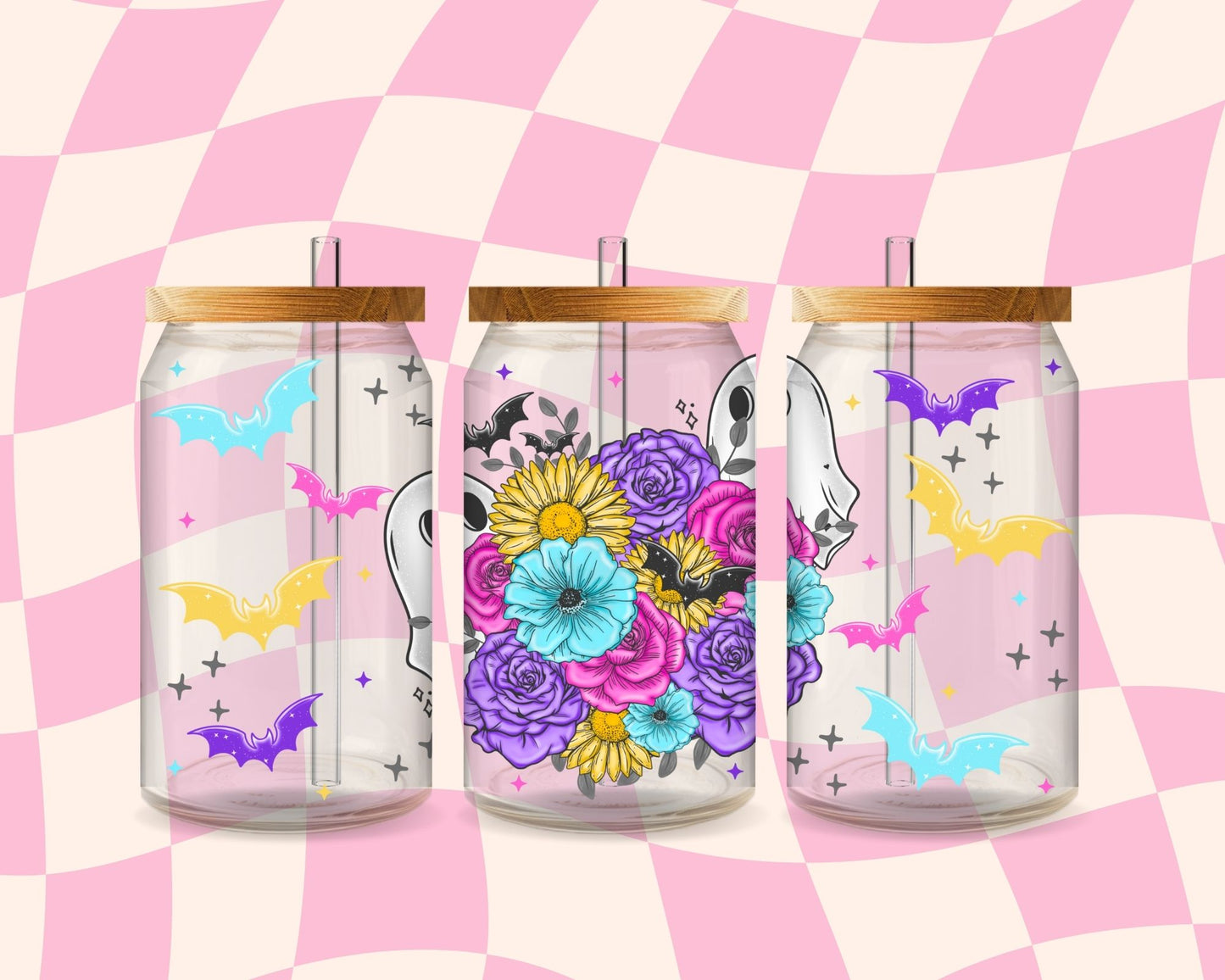 Spring floral ghost 16 oz