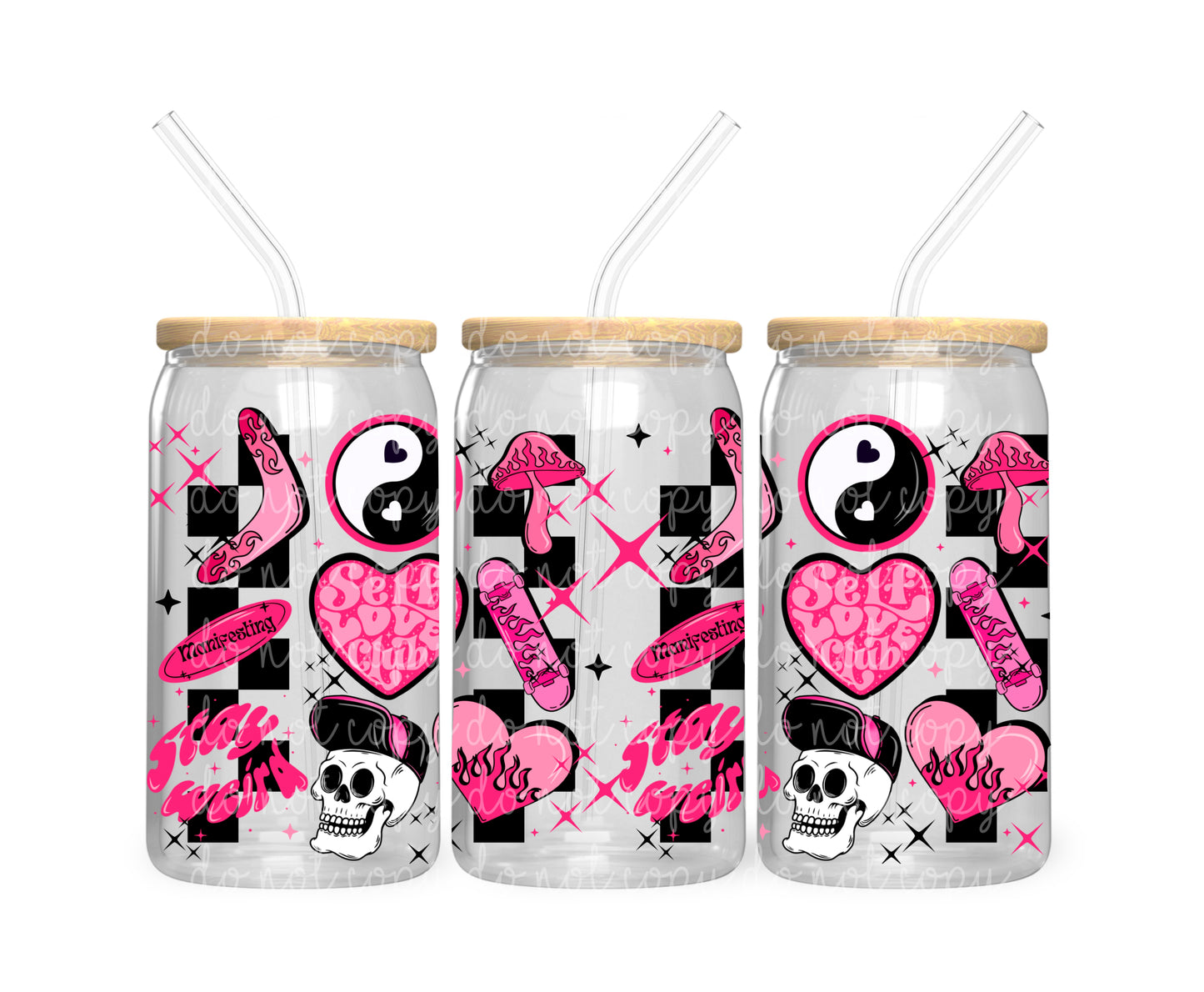 Stay weird collage 16 oz