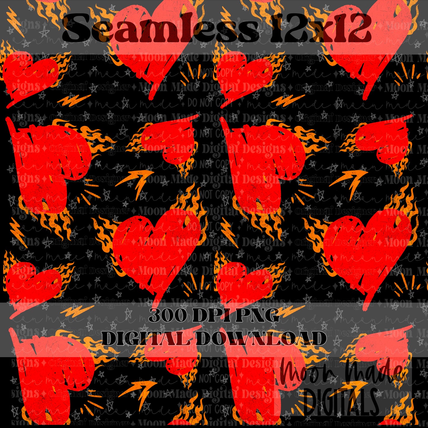 Flame heart Seamless