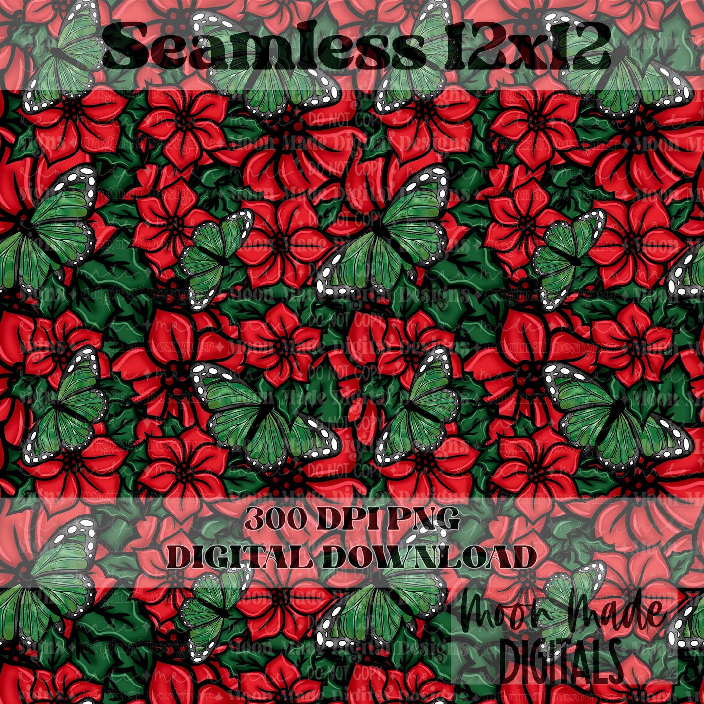 Christmas butterfly Seamless