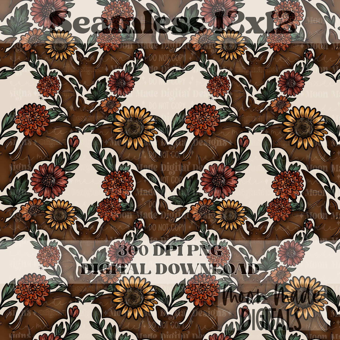 Fall bat heart seamless