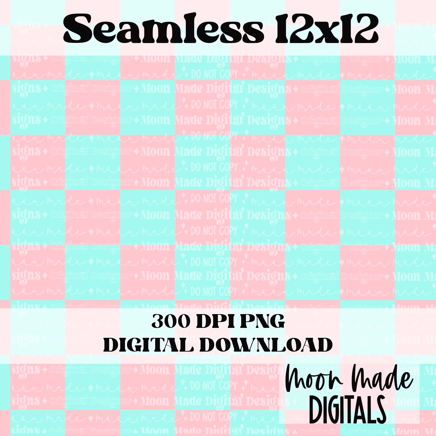 Pink and blue check seamless