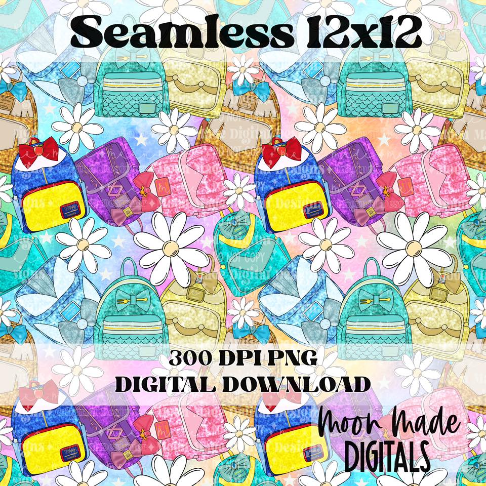 Princess Backpack Seamless