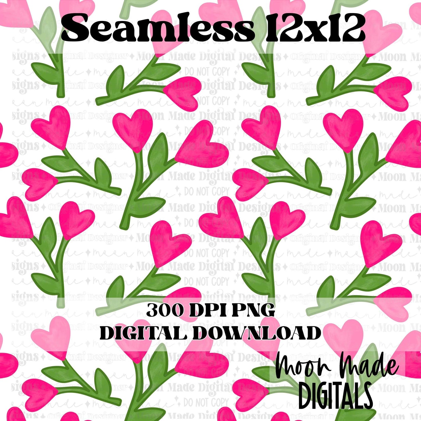 White Flower Heart Seamless