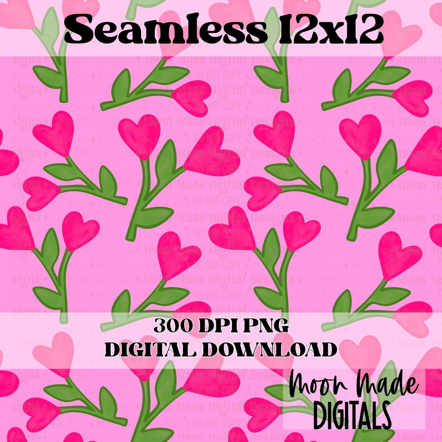 Pink Flower Heart Seamless