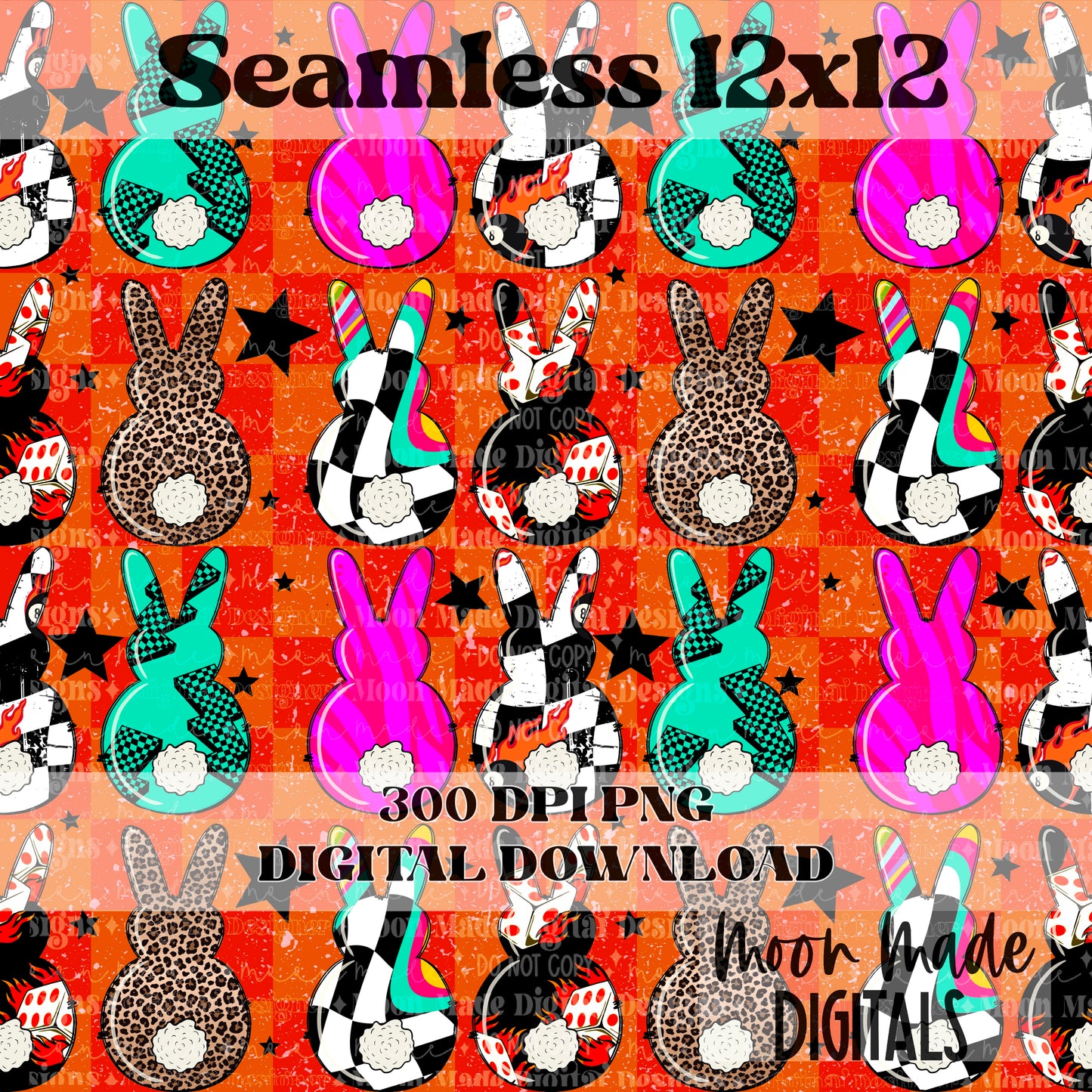 Grunge bunny seamless