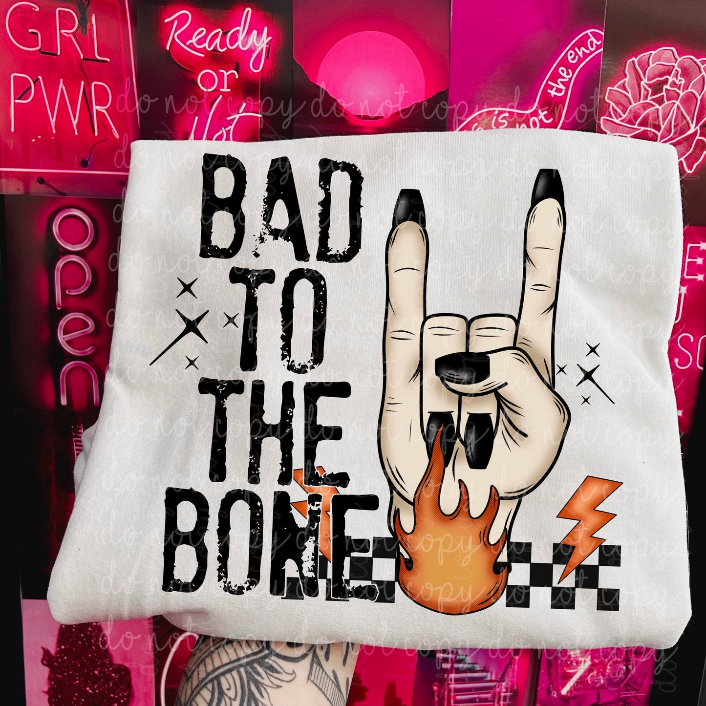 Bad to the bone all color ways PNG