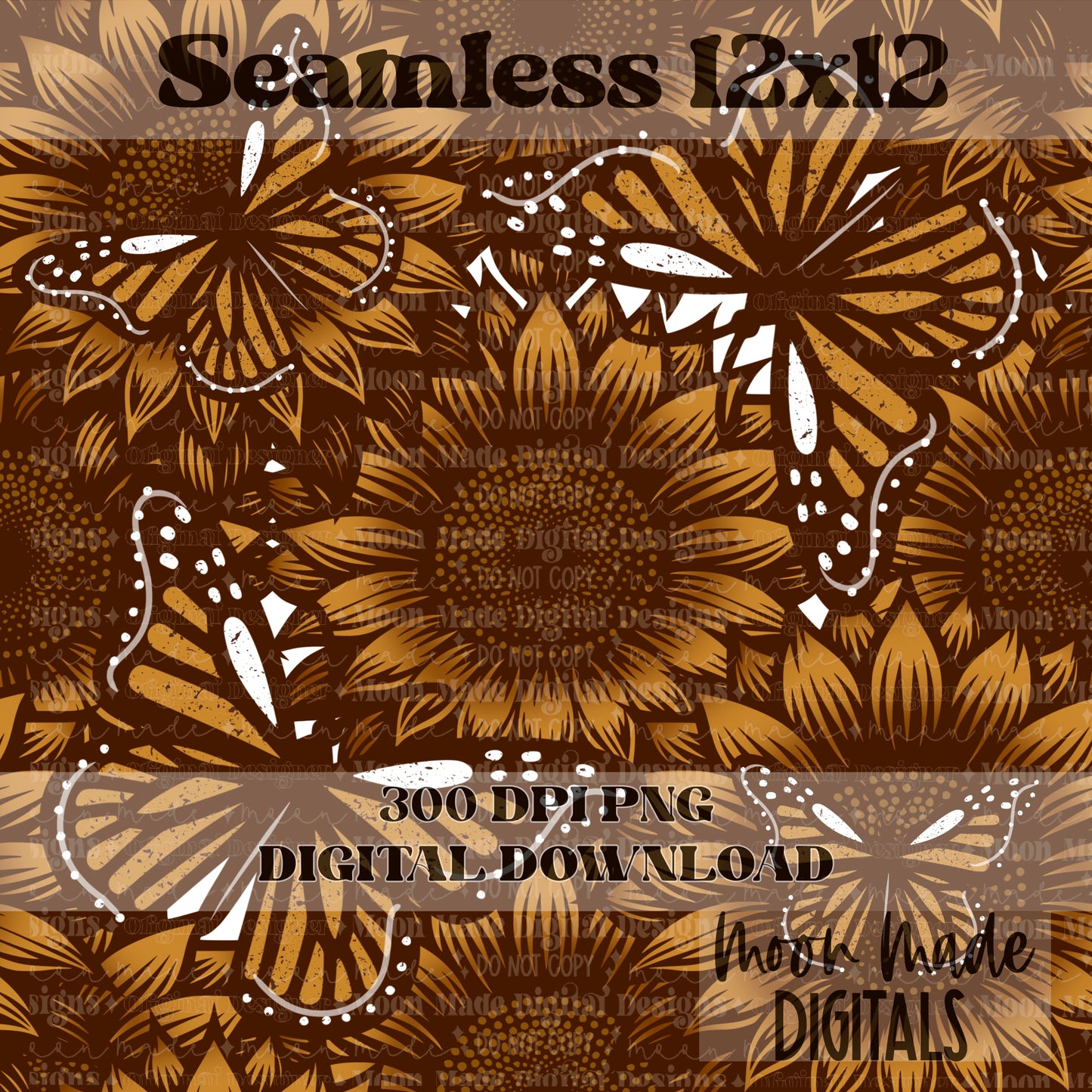 Sunflower and Butterfly Seamless
