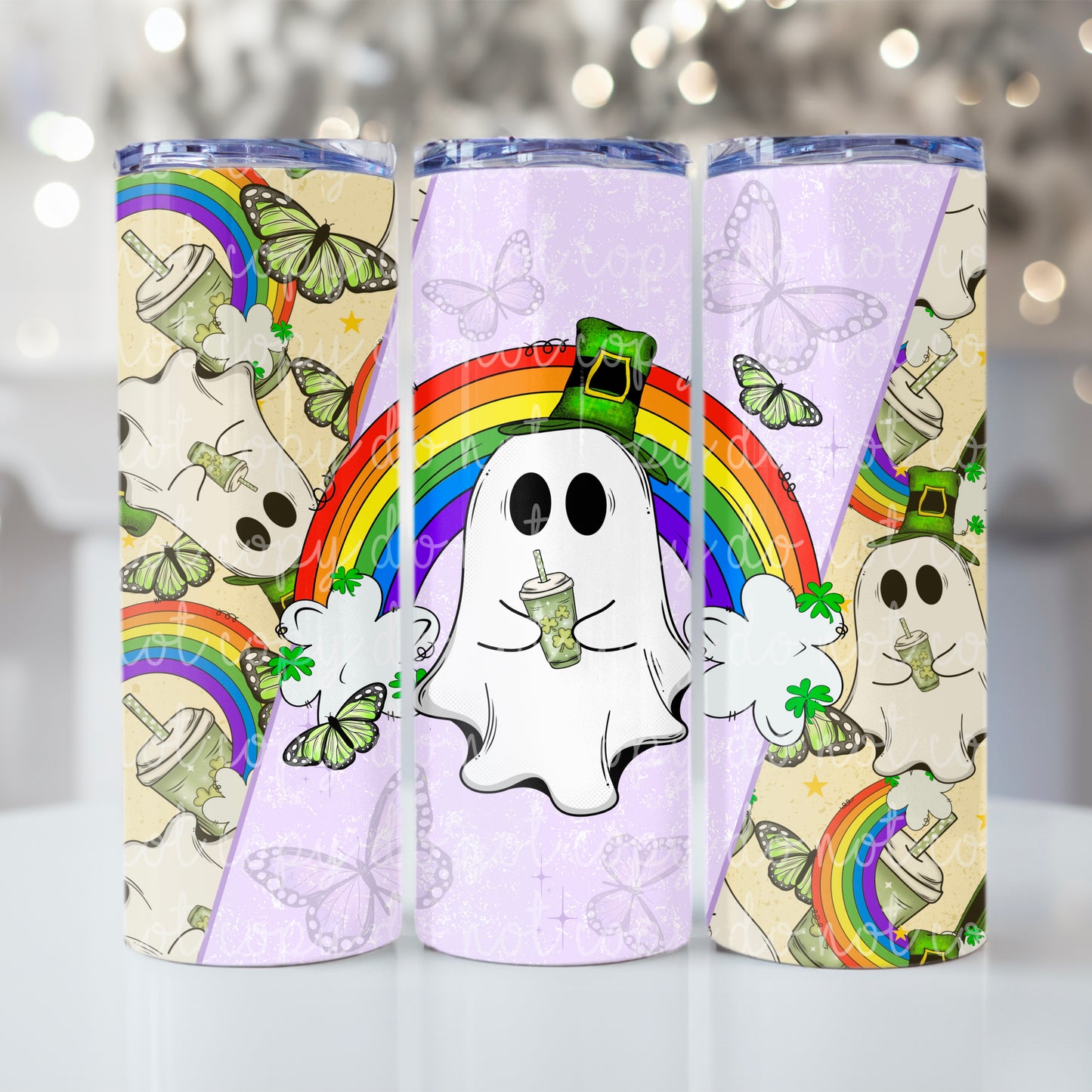 St Patricks ghost Tumbler Wrap