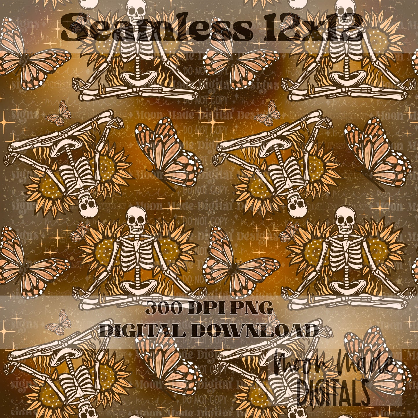 Inner Peace Skeleton seamless