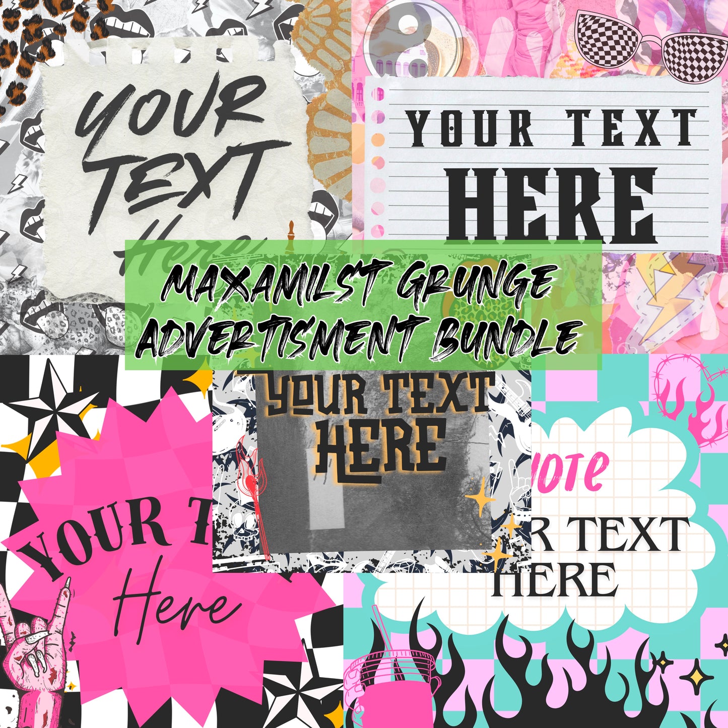 Maxamilist Grunge Blank Advertisment Graphics ( You add your own words!)