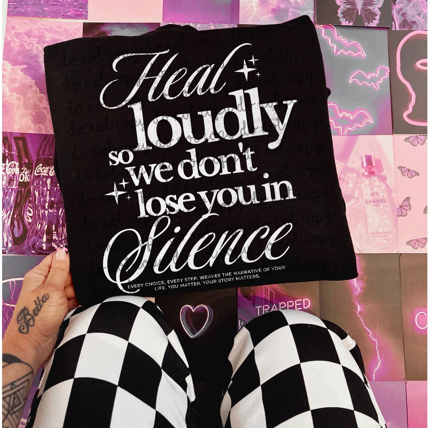 Heal loudly in B&W png