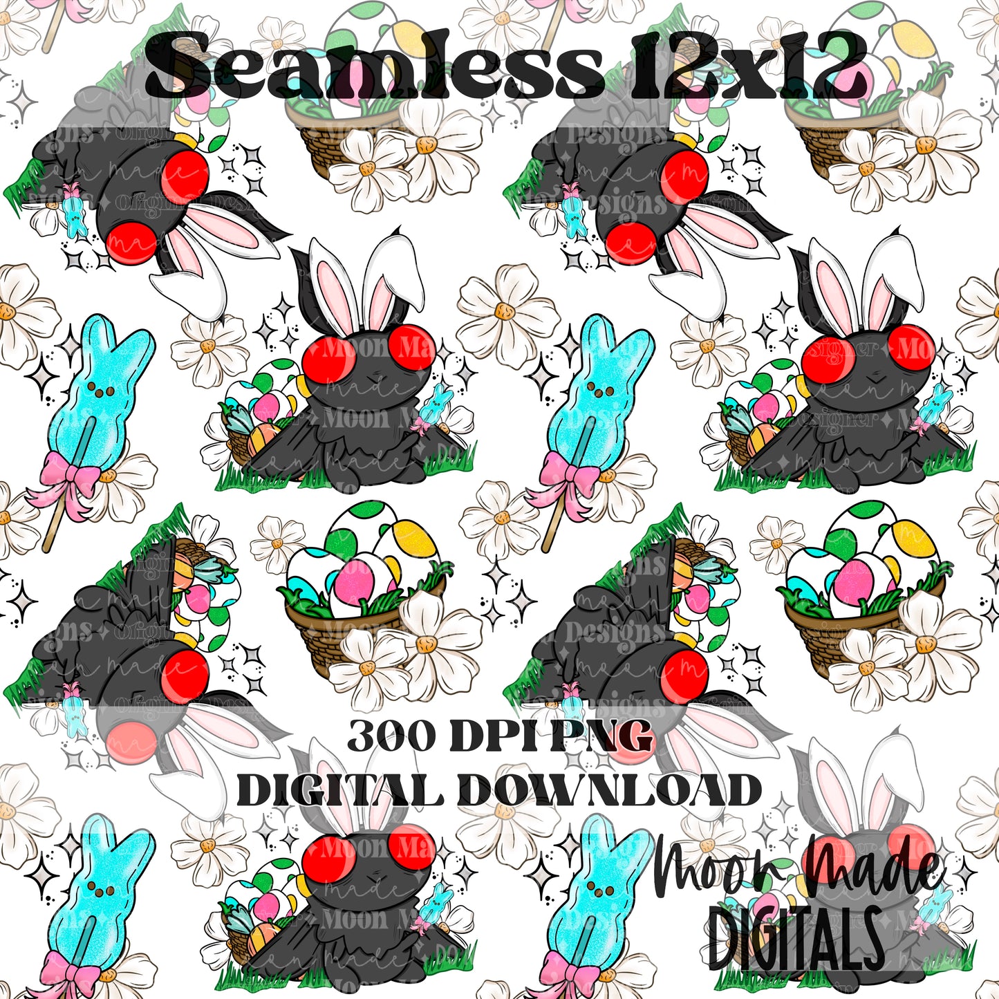 Easter mothman white seamless