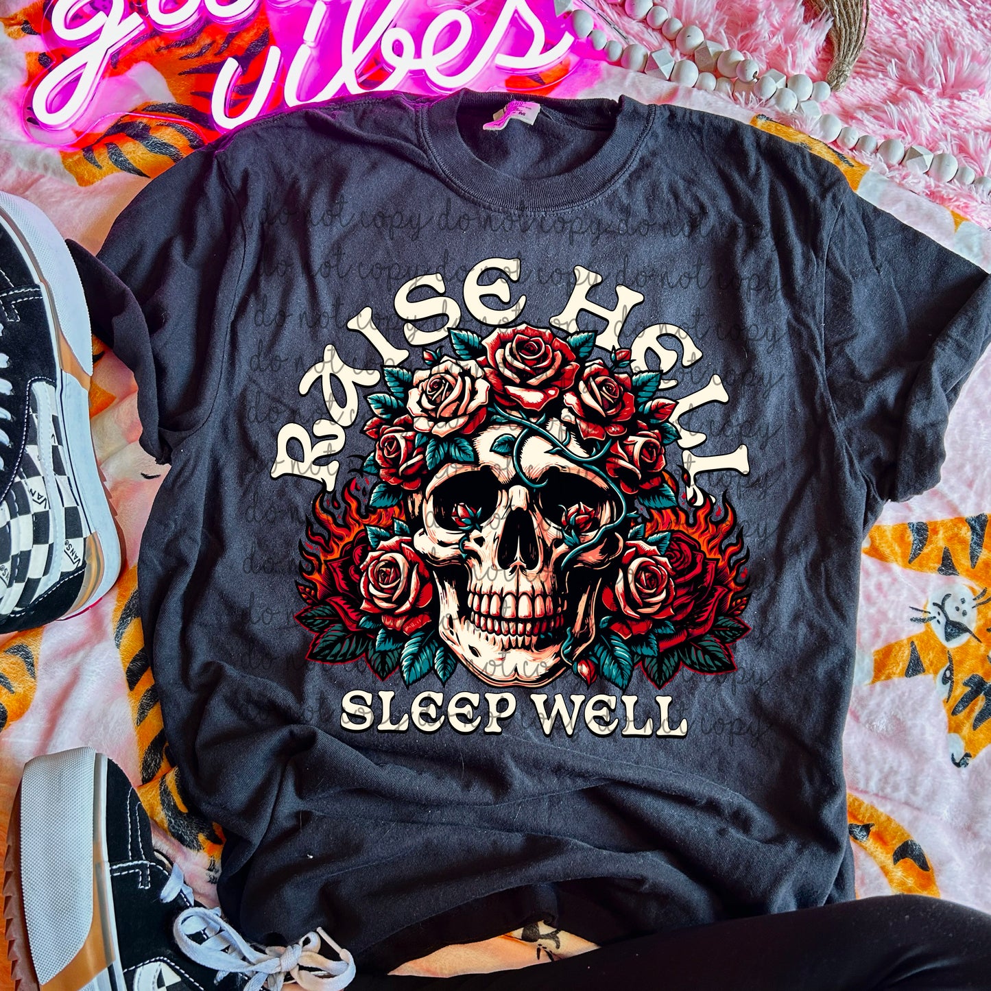 Raise Hell Sleep Well w/ sleeves PNG