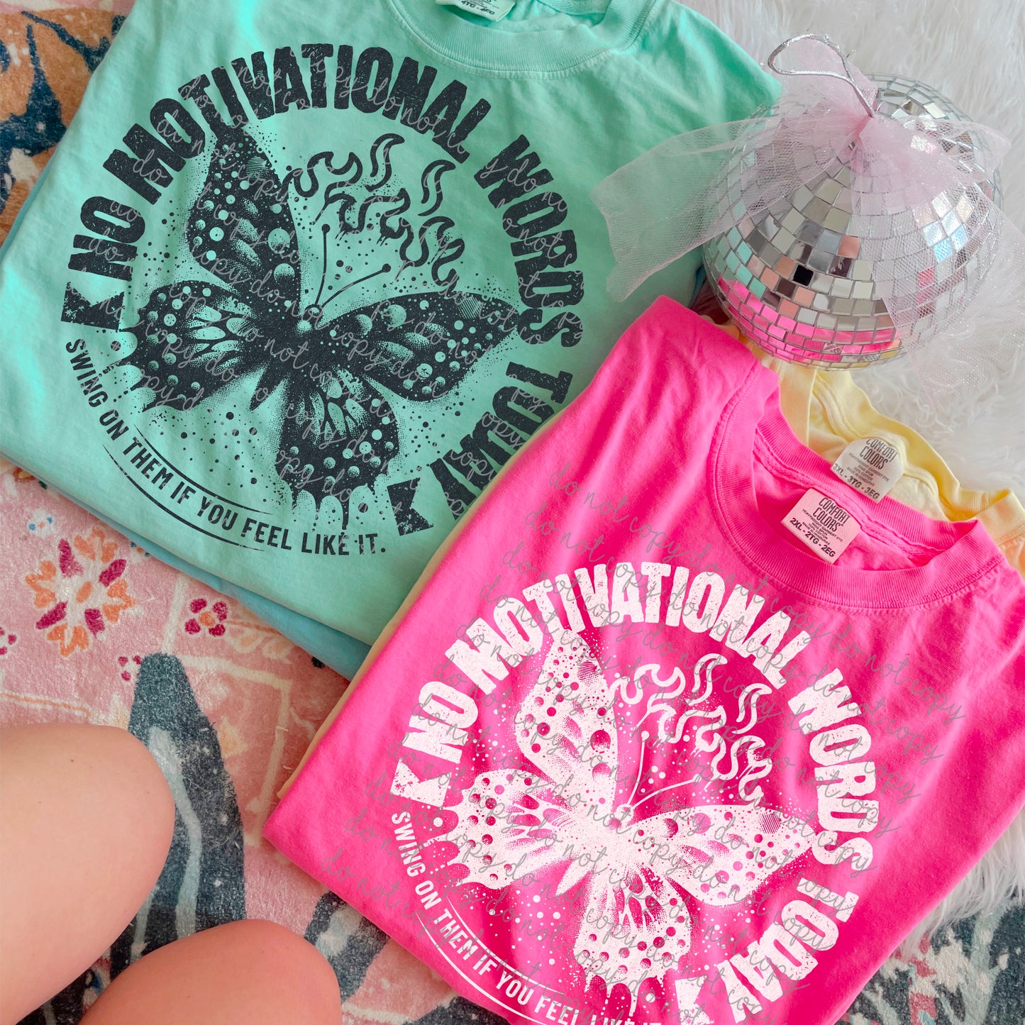 No motivational words (black and white) PNG