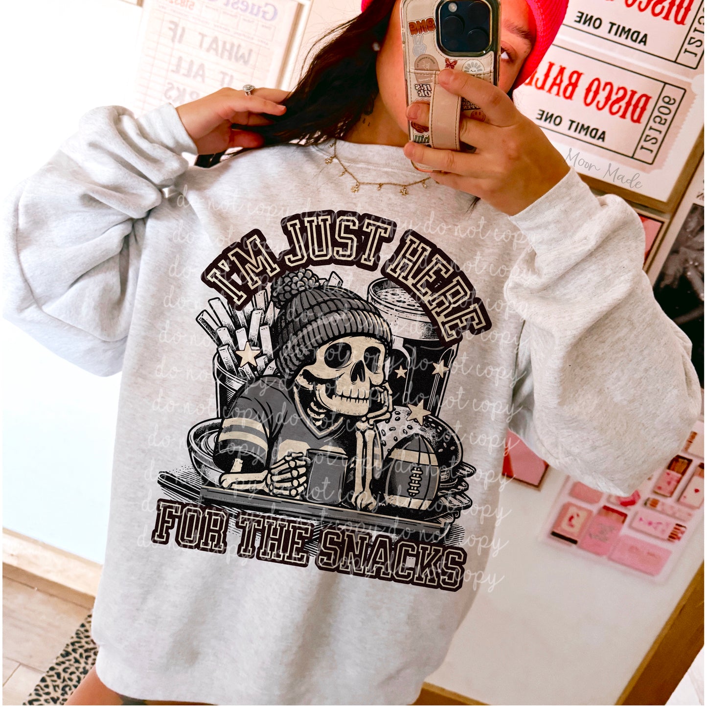 Im just here for the snacks grey PNG