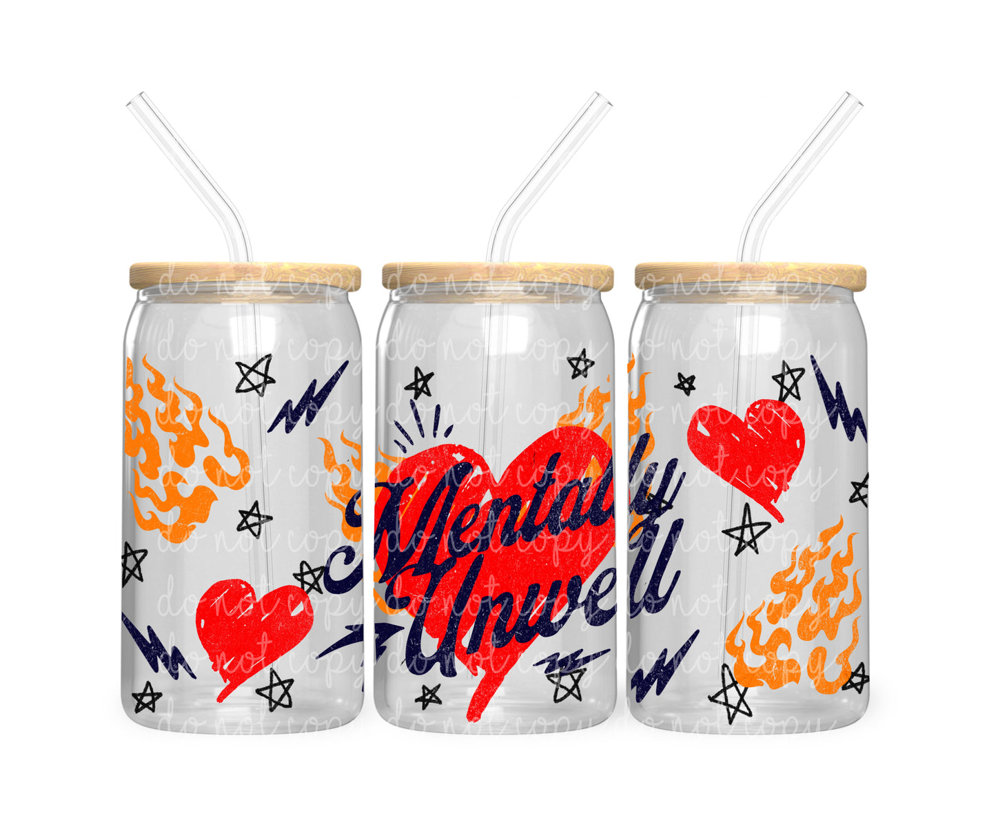 Mentally unwell 16oz Glass Wrap