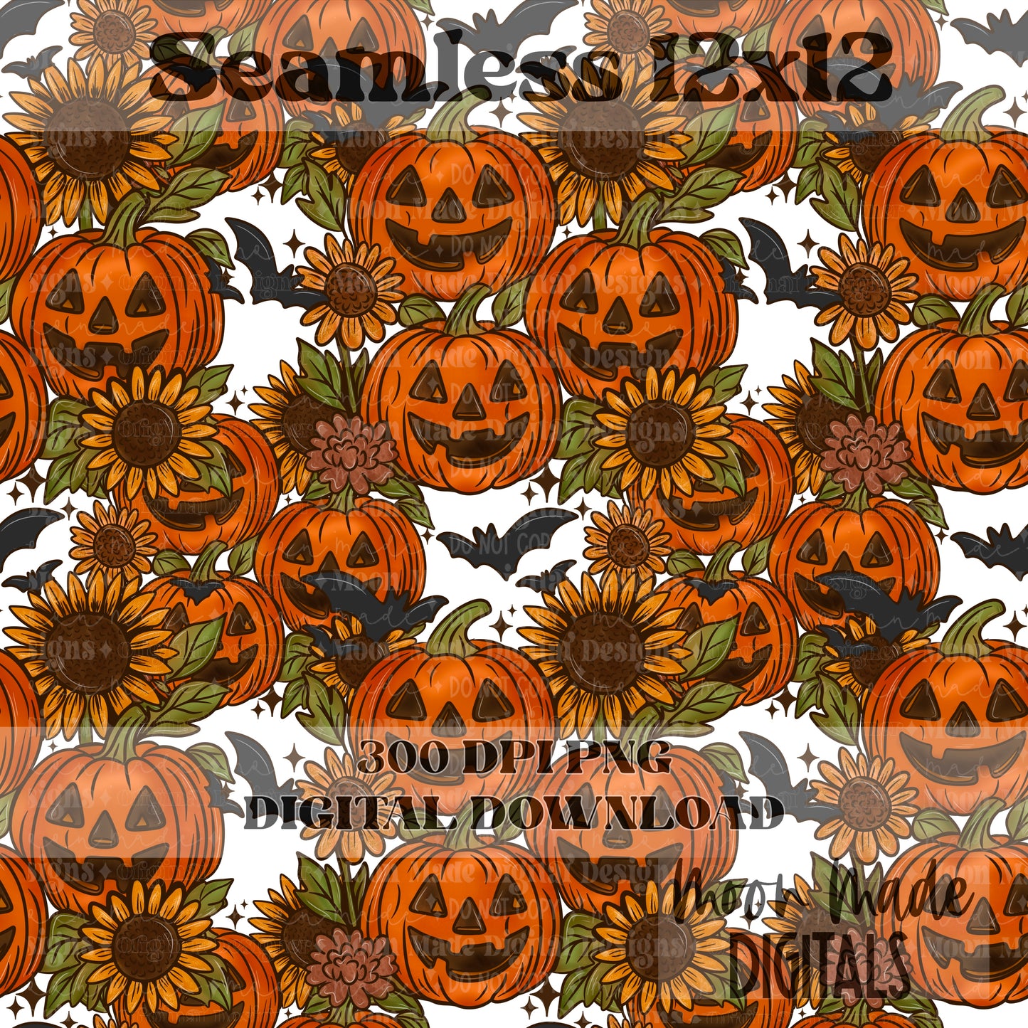 Pumpkin sunflower seamless