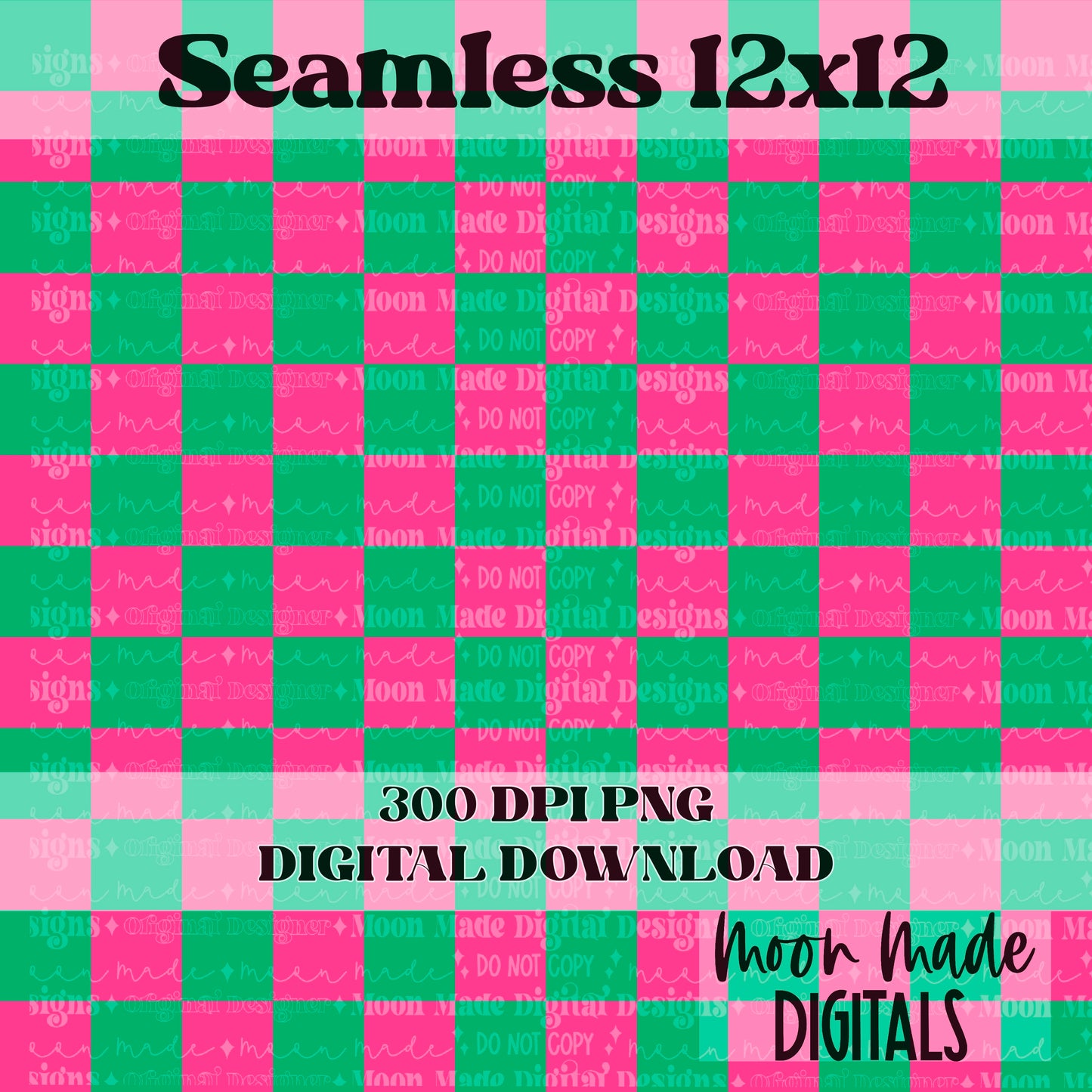 Pink and Green Check seamless