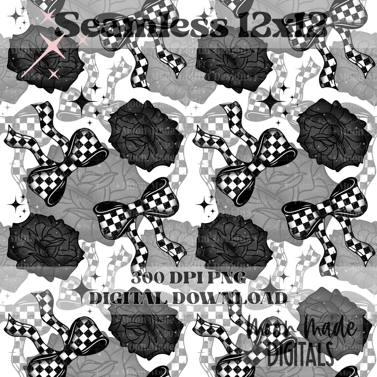 Checkered Bow Seamless
