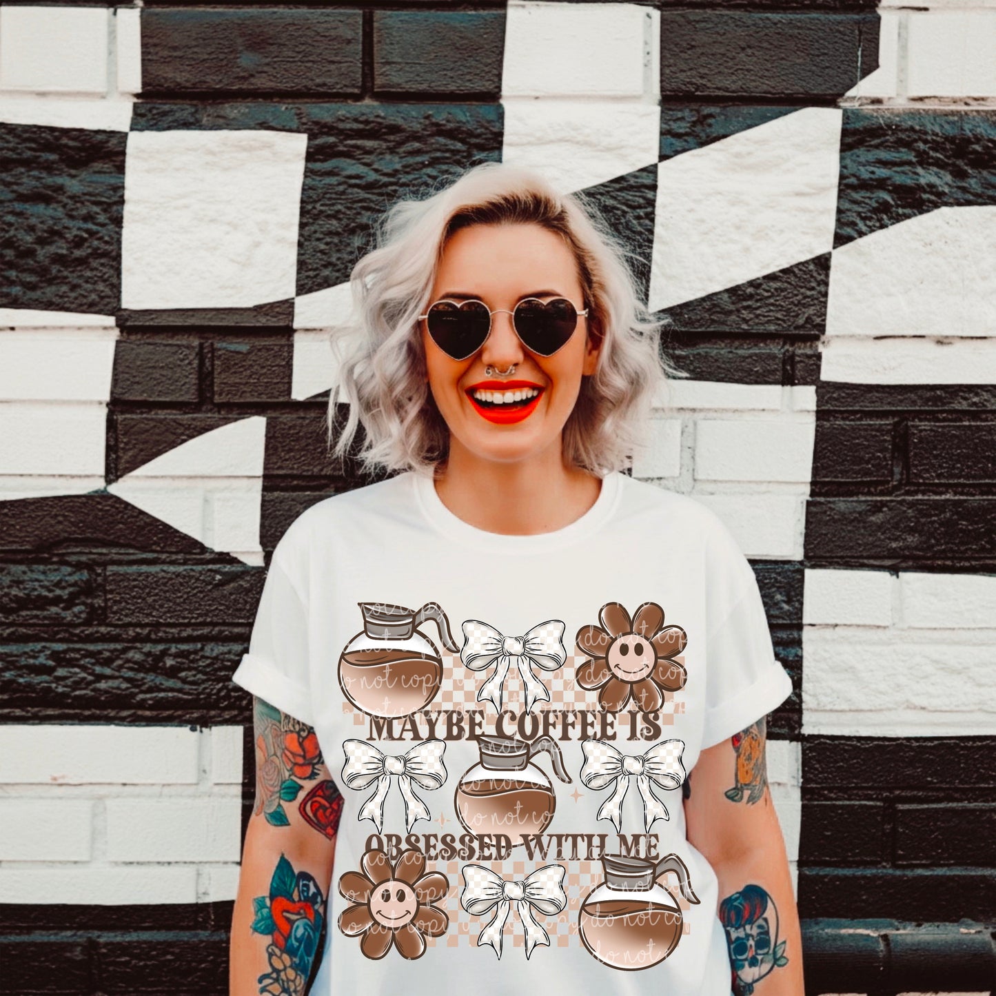 Coffee is obsessed with me w/ and w/o words PNG