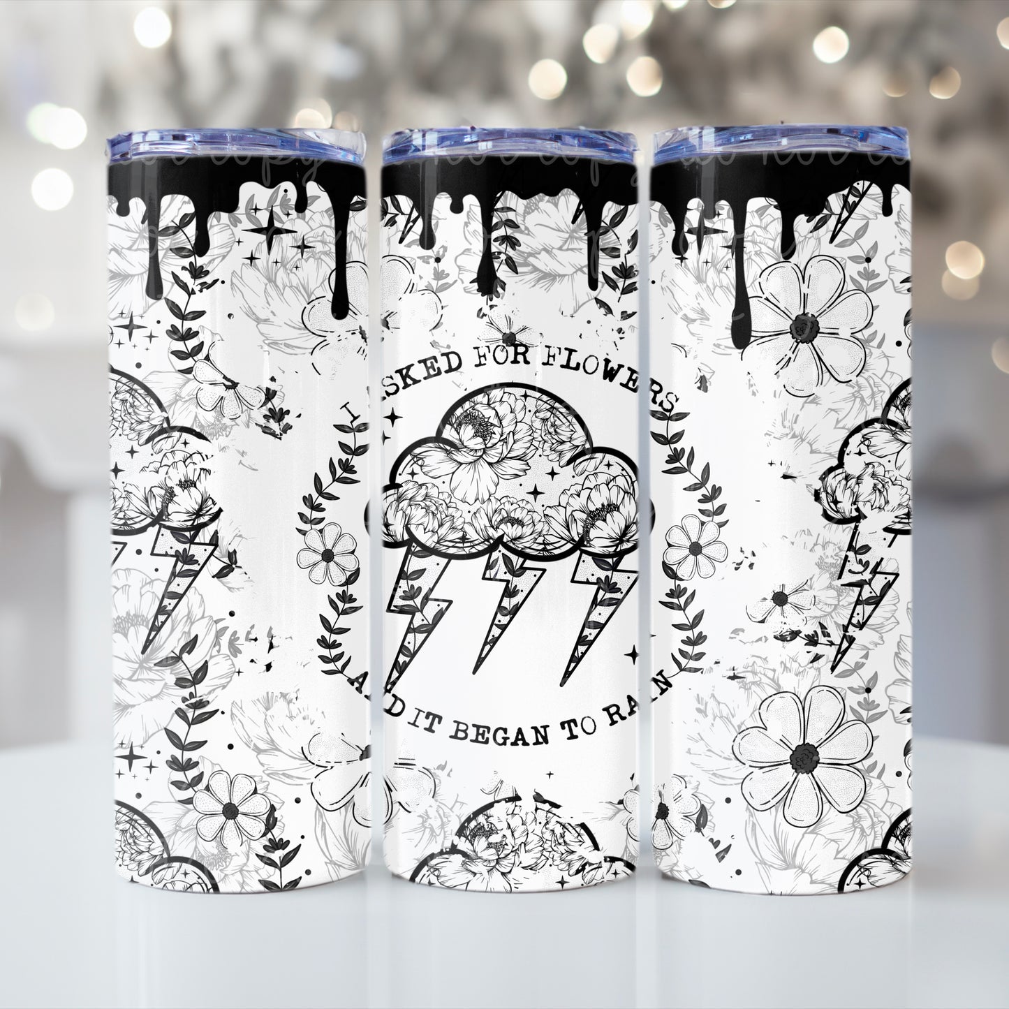 I Asked For Flowers Tumbler Wrap