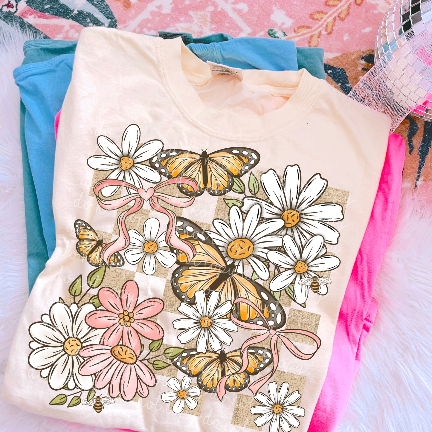 Butterflies and Daisies PNG