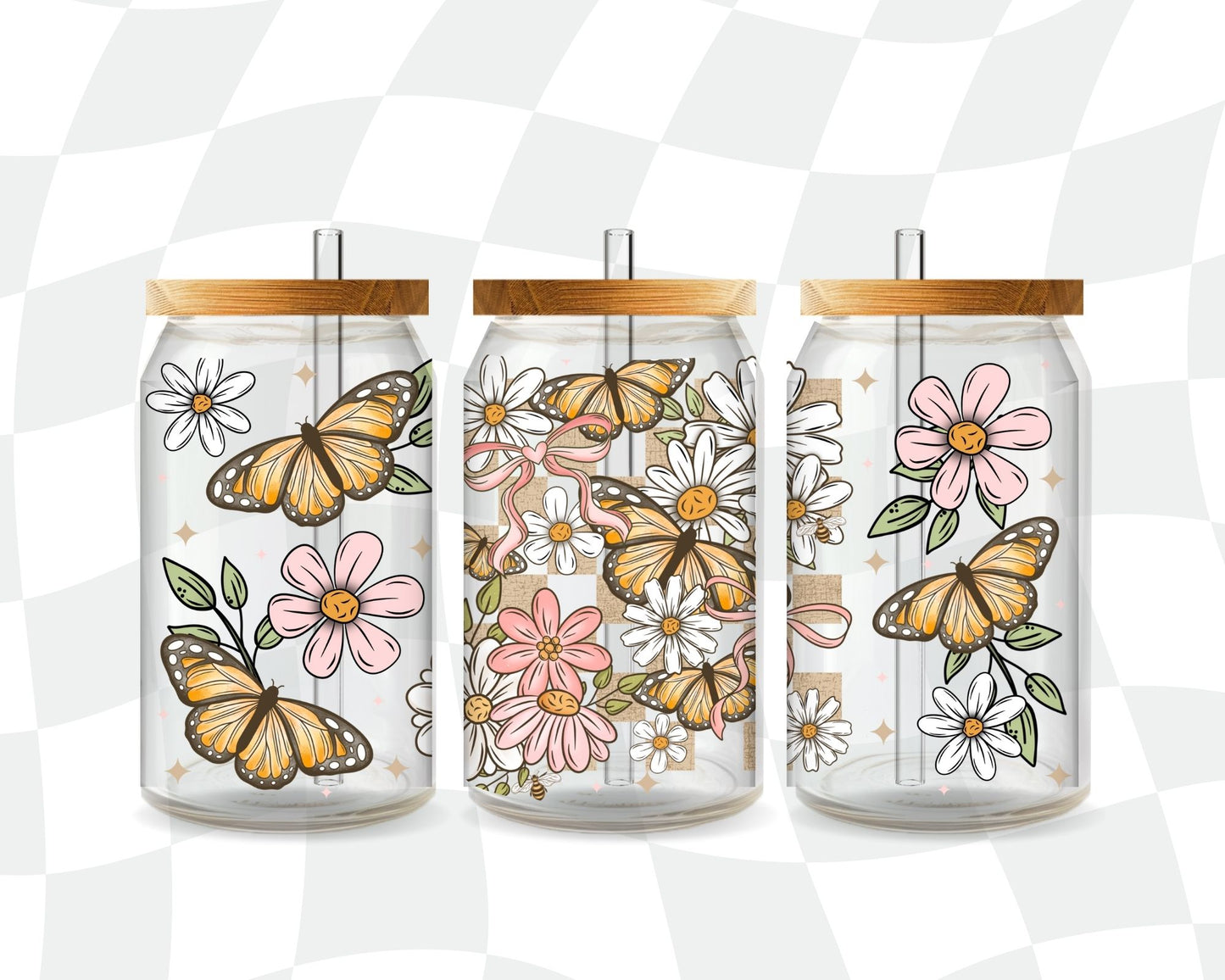 Butterflies and Daisies 16 oz
