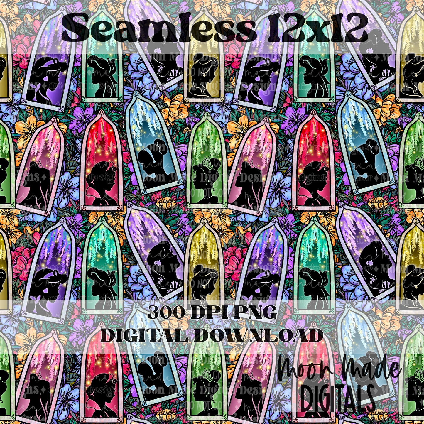 Princess Floral Window Seamless