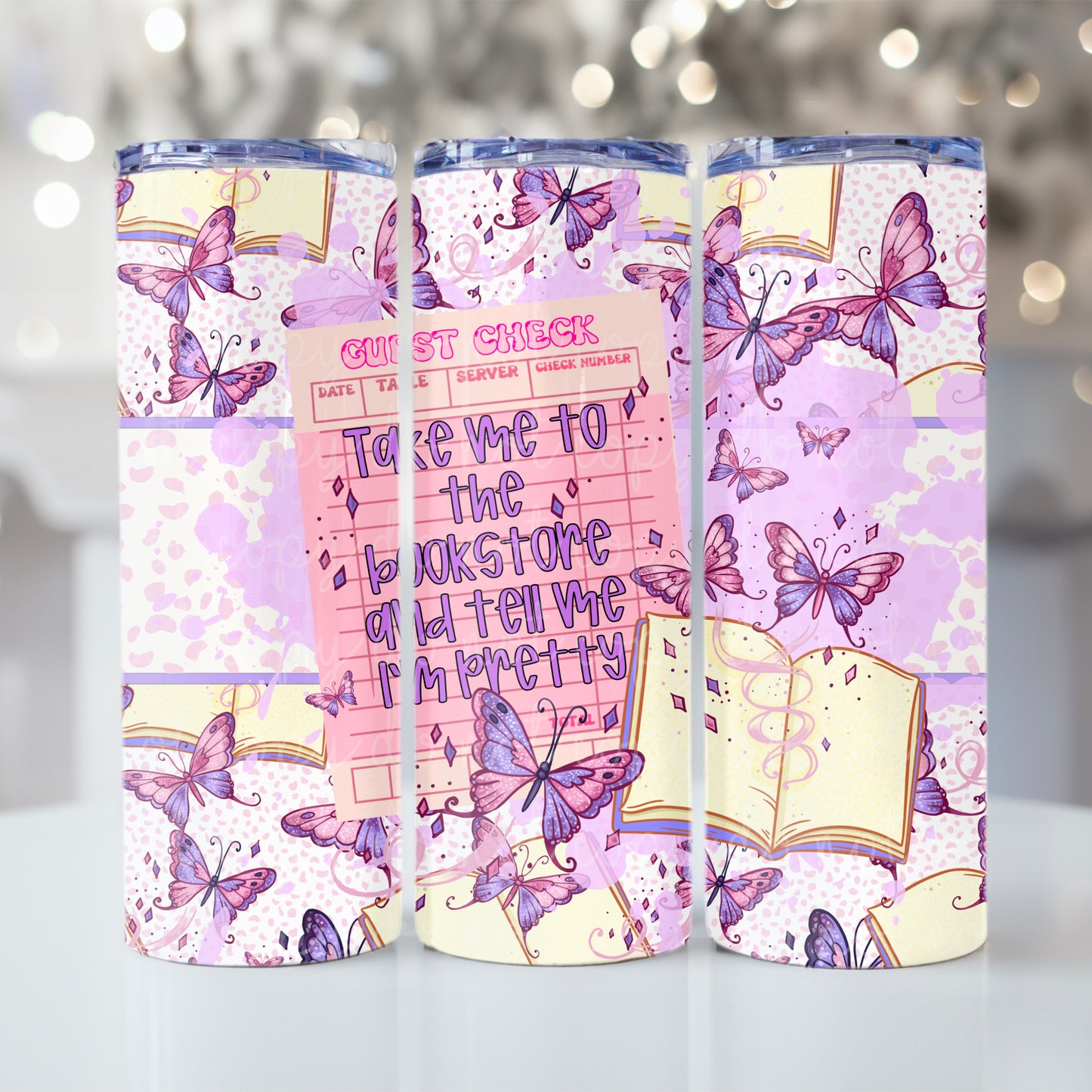 Take Me to the Bookstore Butterflies Tumbler