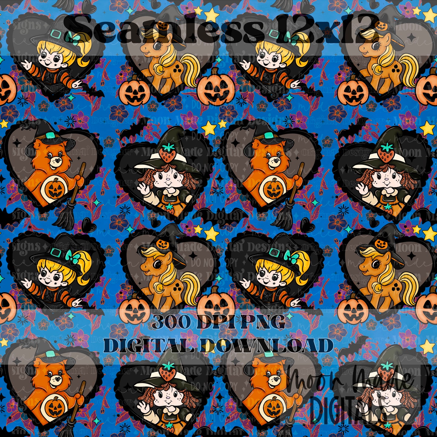 Nostalgic Halloween Hearts Seamless