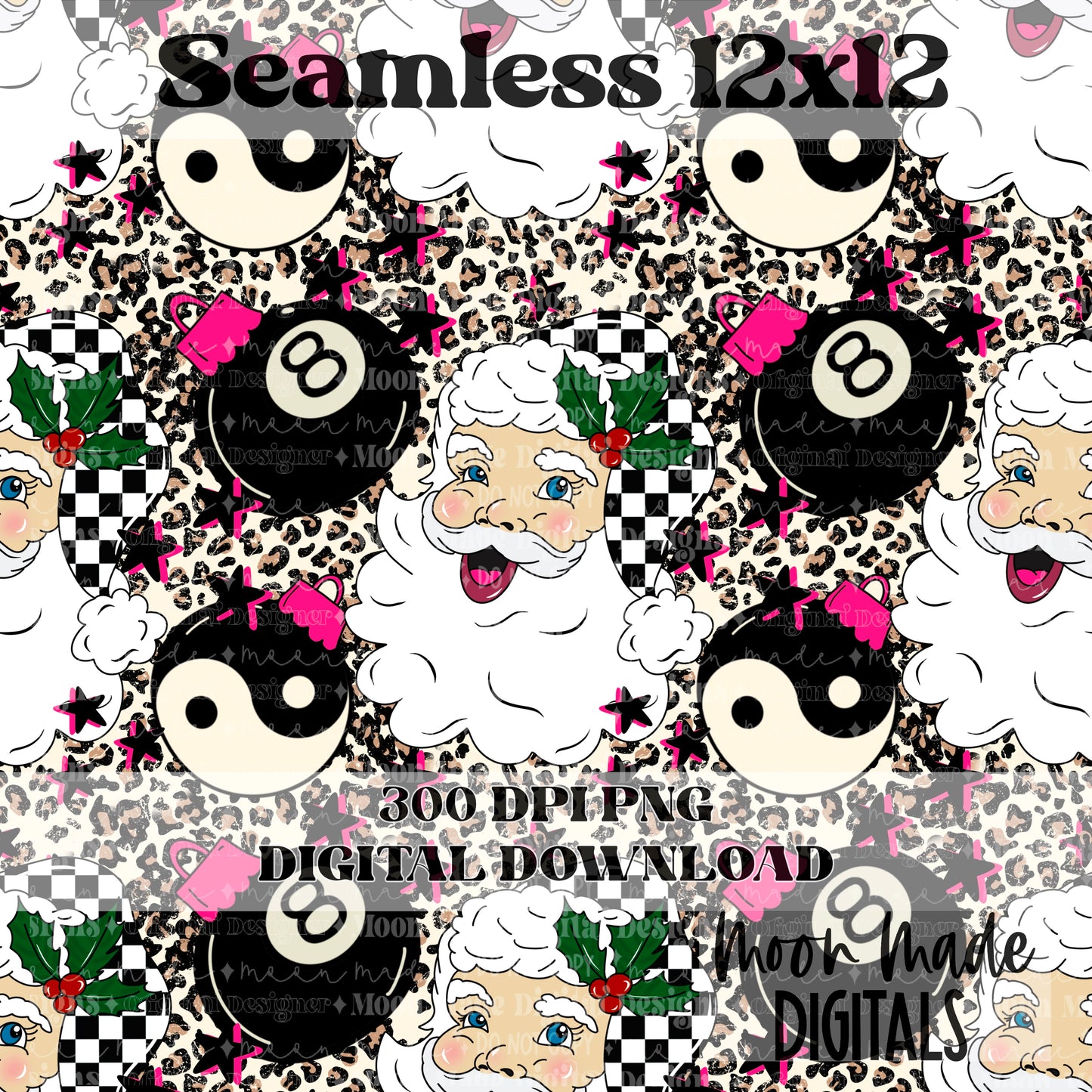 Checkered Trendy Santa Seamless