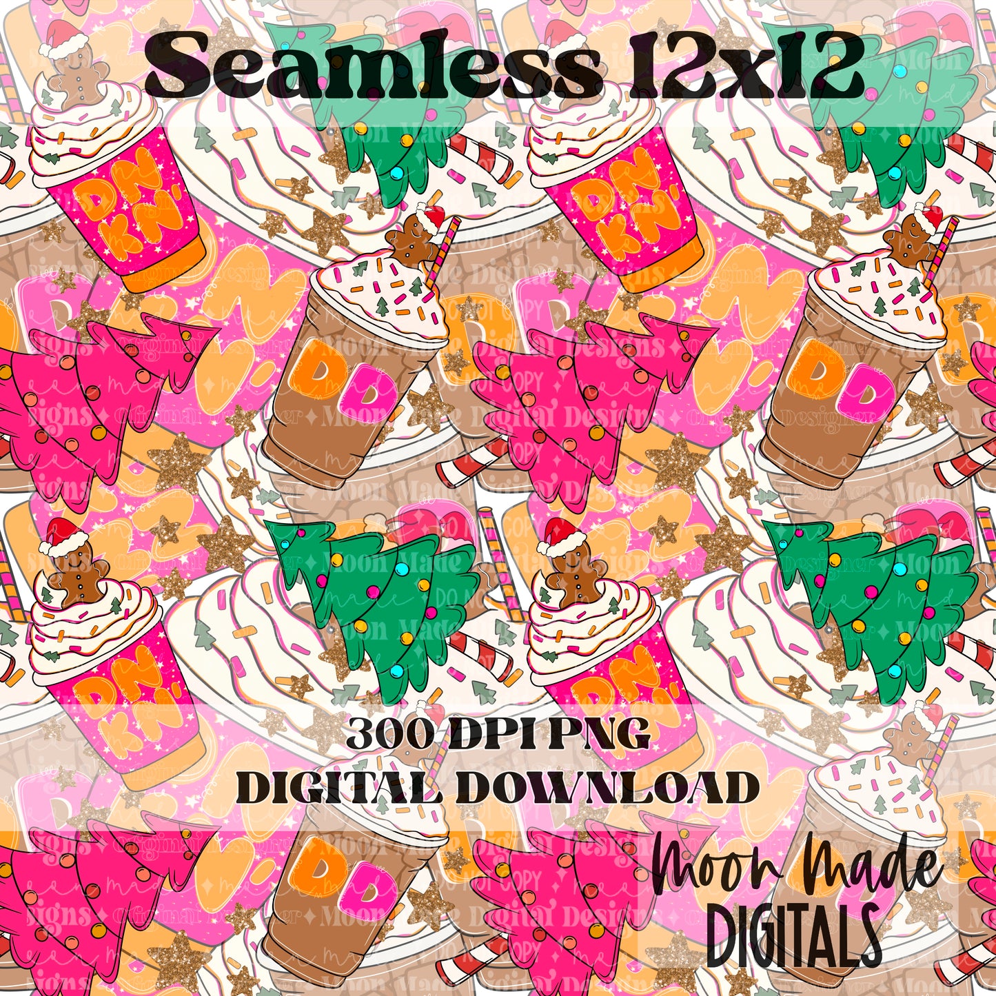 Caffeine and Holiday Cheer Seamless