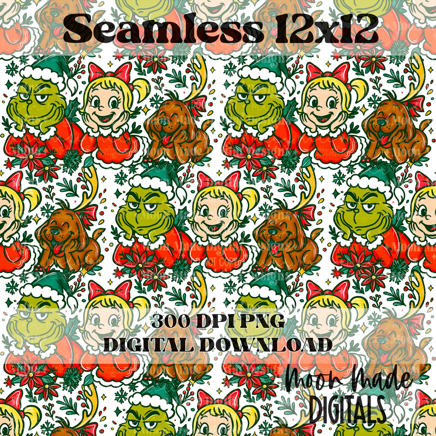 Festive Green Guy Gang Seamless