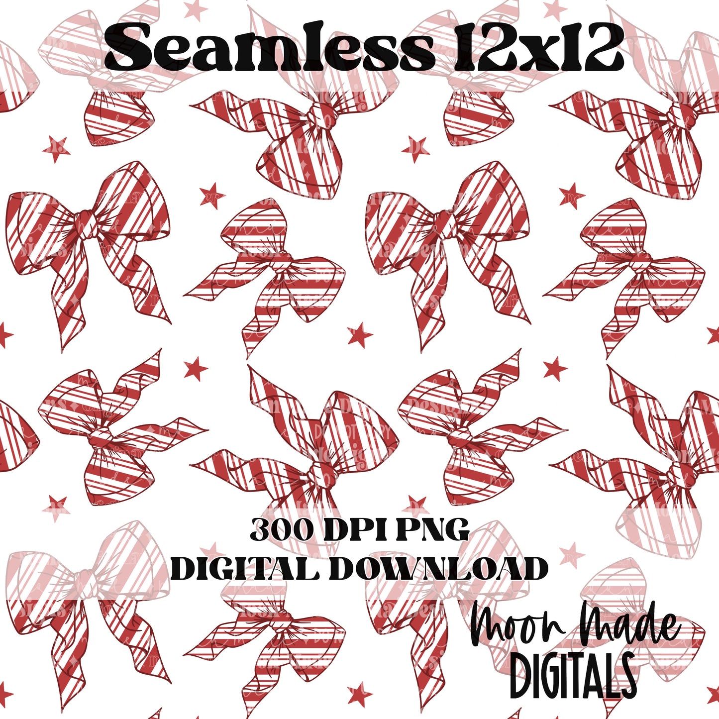 Candy Cane Bow Seamless