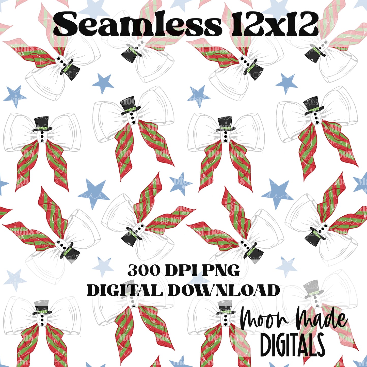 Snowman Bow Seamless