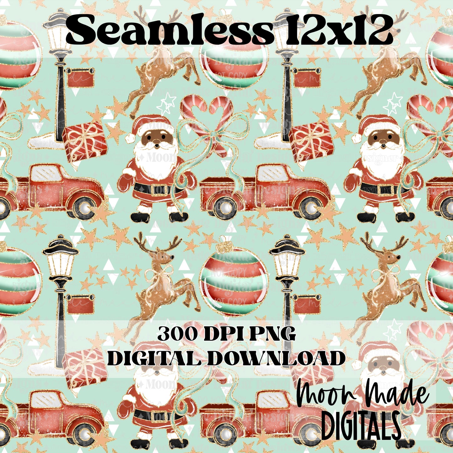 Christmas Santa Collage 2 Seamless