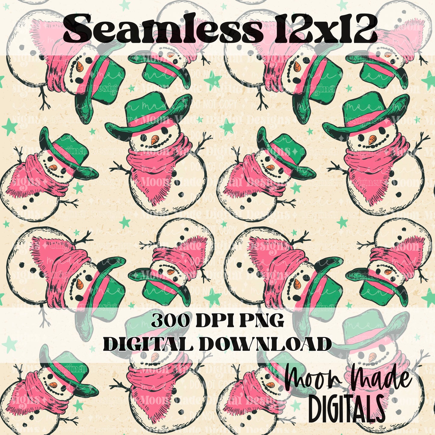 Cowboy Snowman Seamless