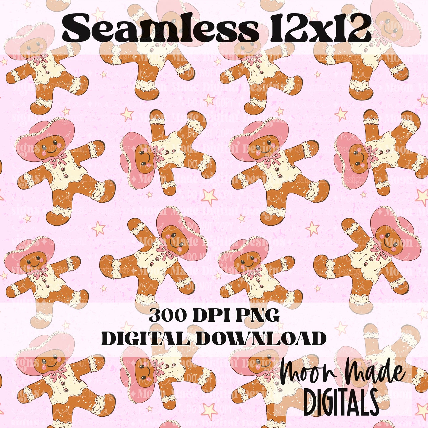 Cowboy Gingerbread Seamless