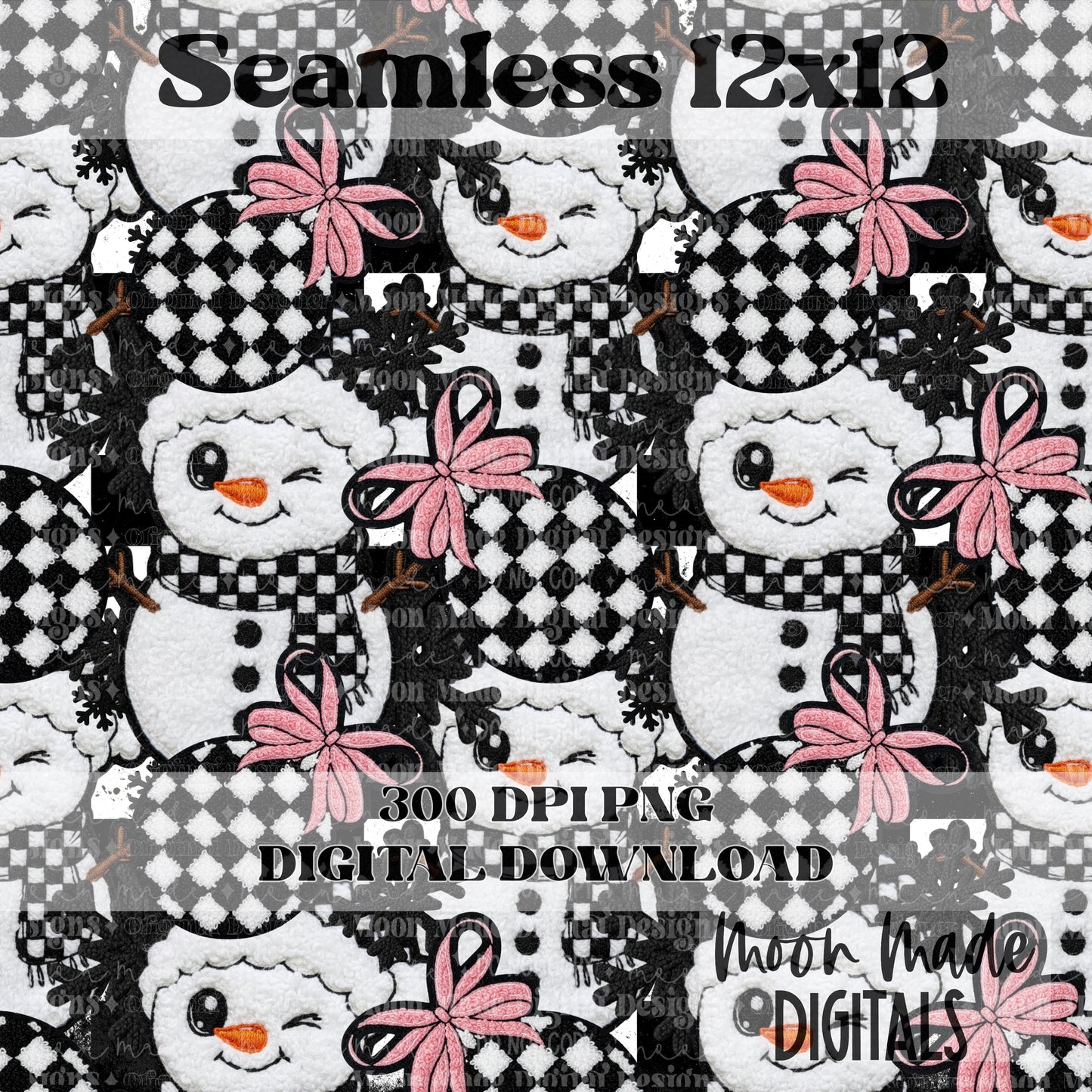 Fuzzy Snowman Seamless