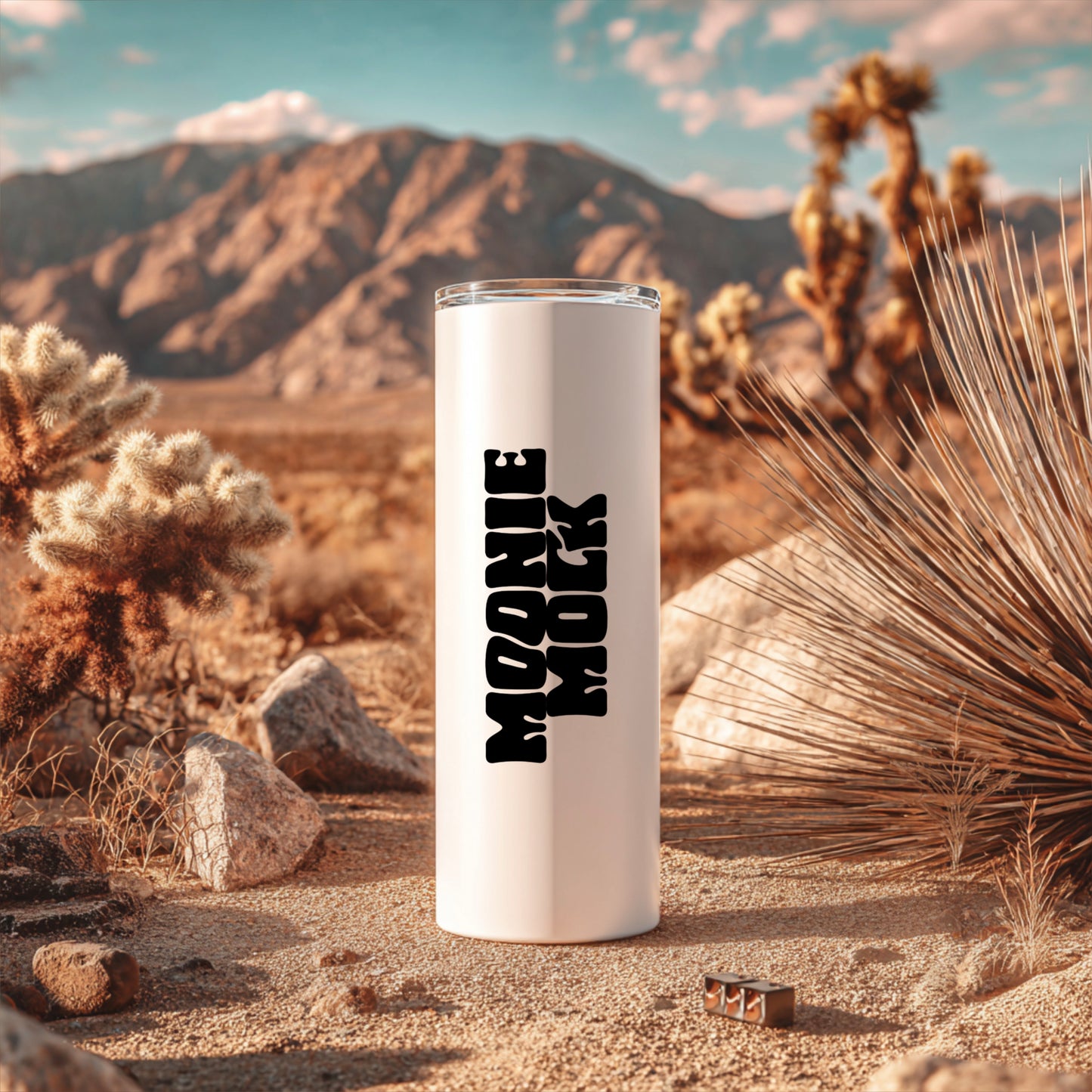 White Tumbler Desert Mockup