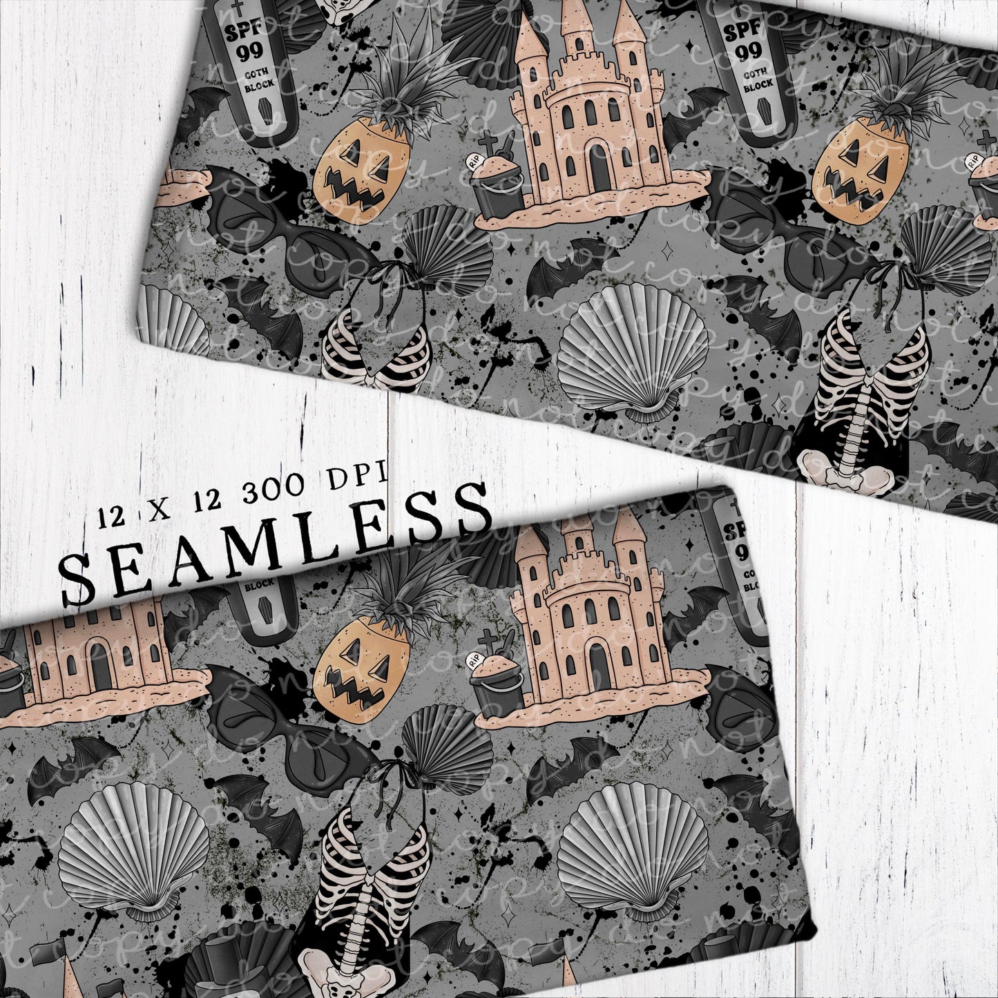 Spooky Beach Seamless - Textured Gray