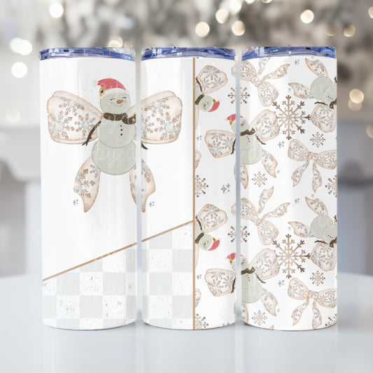 Whimsical snowman tumbler