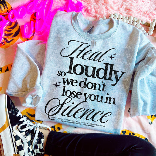 Heal loudly in B&W png