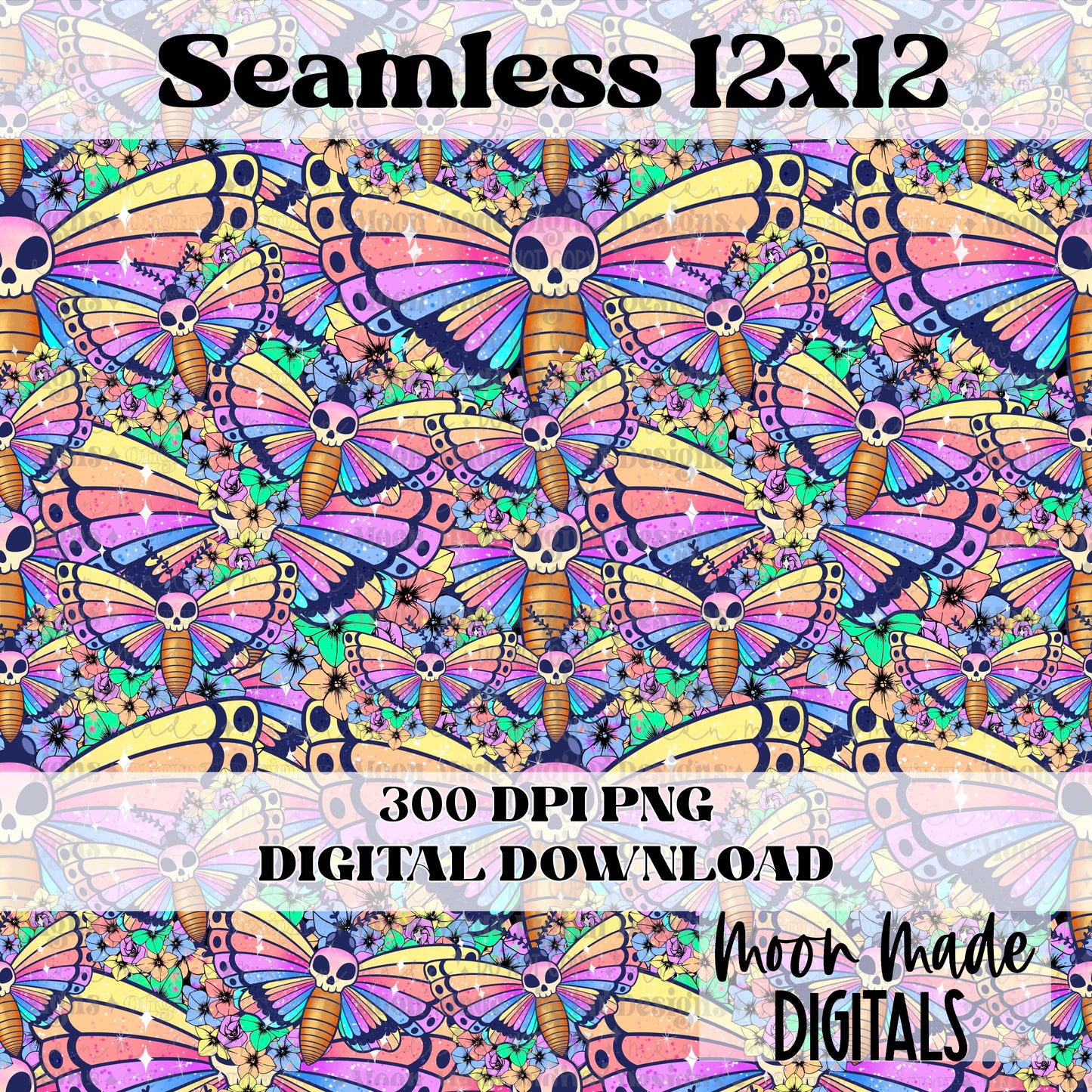 Rainbow moth  Seamless